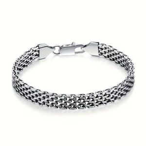 Men’s 8” Stainless Steel Chunky Tennis Bracelet